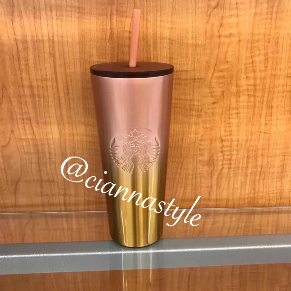 Starbucks Pink and Gold Ombre Tumbler